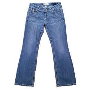 VIGOSS Jean Women 32x32, Tag 9 Fit Bootcut Flap Pockets Blue Stretch Western